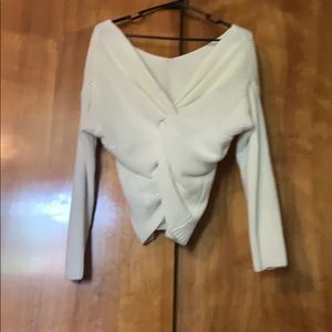 Cute White Sweater with knot in the back